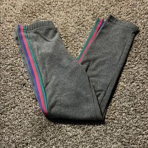 Gray Kids Bottoms with Multicolor Stripes
